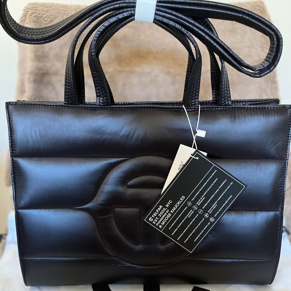 Telfar x Moose Knuckle Puff Shopper Tote Black